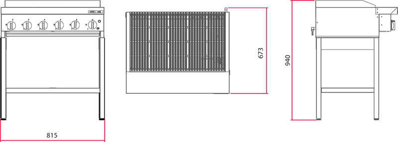 GGA0006 6 BURNER FREE STANDING BROILER